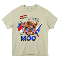 Mossy Red White And Moo Cow Heavy Core Tee - RanaPortraitStore