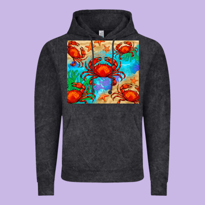 Crab Vintage Hoodie Designed By Barkaloodesign