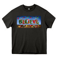 Asphalt christmas believe license plate Heavy Core Tee - BundleAndBundleShop