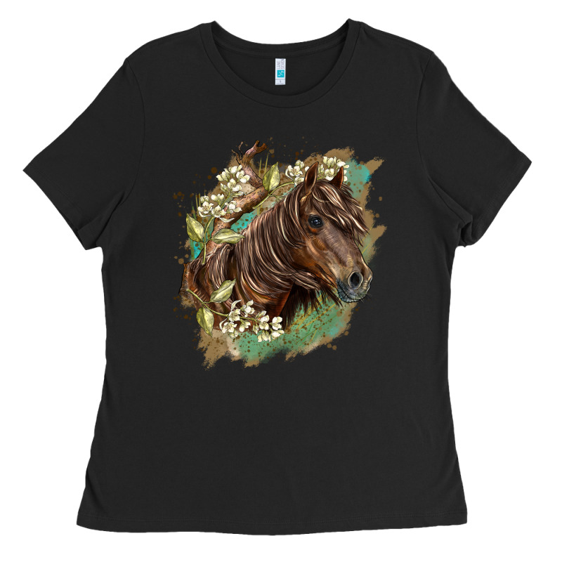 Missouri Horse Floral Background Ladies Tee by LillyAllenDesigns | Teevron