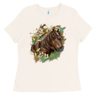 Bone missouri horse floral background Ladies Tee - LillyAllenDesigns