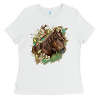 White missouri horse floral background Ladies Tee - LillyAllenDesigns