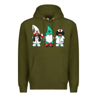 Army Green african american nurse gnomies medical gnomies Premium Hoodie - BarkalooDesign