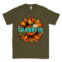 Army Green thankful with sunflower bbs Classic Tee - BundleAndBundleShop