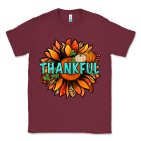 Burgundy thankful with sunflower bbs Classic Tee - BundleAndBundleShop