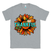 Heather Grey thankful with sunflower bbs Classic Tee - BundleAndBundleShop