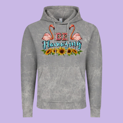 Be Flamezing Flamingo Vintage Hoodie Designed By Barkaloodesign