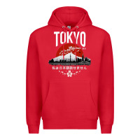 Red tokyo Premium Hoodie - artisFamous
