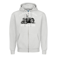 Dove Grey I'D Rather Be On My Tractor Zipper Hoodie - Bettercallsaul