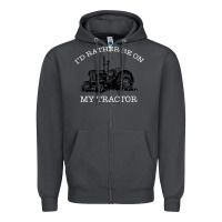 Smoke I'D Rather Be On My Tractor Zipper Hoodie - Bettercallsaul