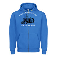 True Royal I'D Rather Be On My Tractor Zipper Hoodie - Bettercallsaul