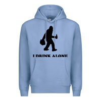 Colony Blue bigfoot sasquatch i drink alone Premium Hoodie - artisFamous