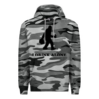 Slate Camo bigfoot sasquatch i drink alone Premium Hoodie - artisFamous