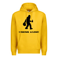 Lemon bigfoot sasquatch i drink alone Premium Hoodie - artisFamous