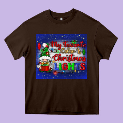 My Favorite Color Is Christmas Lights Heavy Core Tee Designed By Bundleandbundleshop