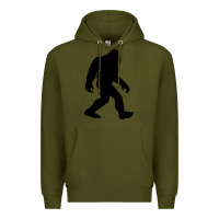 Army Green bigfoot in black design Premium Hoodie - artisFamous