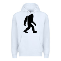 White bigfoot in black design Premium Hoodie - artisFamous