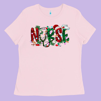 Nurse Christmas Ladies Tee Designed By Racoondesign