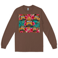 Chestnut school bus leopard cowhide Long Sleeve Tee - Artiststas