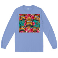 Colony Blue school bus leopard cowhide Long Sleeve Tee - Artiststas