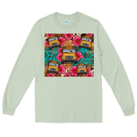 Matcha school bus leopard cowhide Long Sleeve Tee - Artiststas
