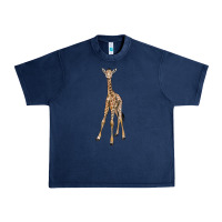 Navy baby giraffe Urban Heavy Tee - LillyAllenDesigns