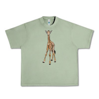 Oil Green baby giraffe Urban Heavy Tee - LillyAllenDesigns