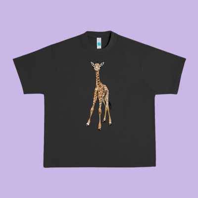 Baby Giraffe Urban Heavy Tee Designed By Lillyallendesigns