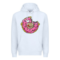 White DONUT Premium Hoodie - artisFamous