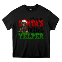 Black Santa's Little Yelper Heavy Core Tee - FaDigitalArtStudio