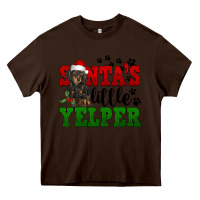 Chocolate Brown Santa's Little Yelper Heavy Core Tee - FaDigitalArtStudio