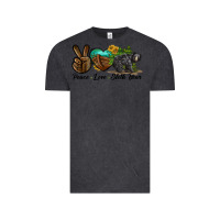 Vintage Black peace love sloth bear Vintage Tee - LillyAllenDesigns