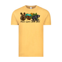 Vintage Mustard peace love sloth bear Vintage Tee - LillyAllenDesigns