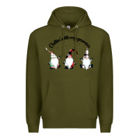 Army Green chillin' with my gnomies for light Premium Hoodie - artisFamous