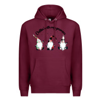 Burgundy chillin' with my gnomies for light Premium Hoodie - artisFamous