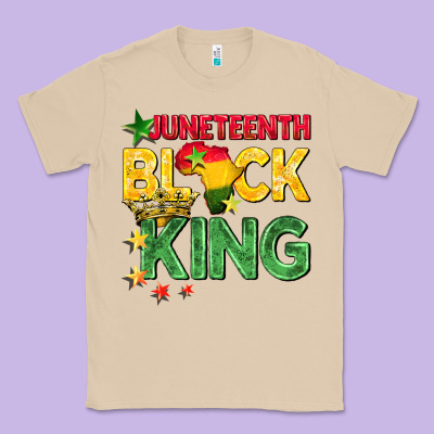 Juneteenth Black King Classic Tee Designed By Barkaloodesign