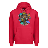 Cardinal cross with butterflies cowhide background Premium Hoodie - BarkalooDesign