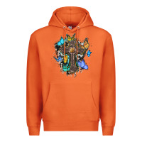 Carrot cross with butterflies cowhide background Premium Hoodie - BarkalooDesign
