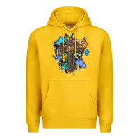 Lemon cross with butterflies cowhide background Premium Hoodie - BarkalooDesign