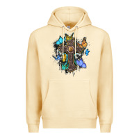 Pina Colada cross with butterflies cowhide background Premium Hoodie - BarkalooDesign