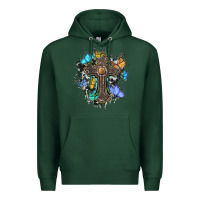 Sports Green cross with butterflies cowhide background Premium Hoodie - BarkalooDesign