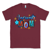 Burgundy American mom Mother's Day Classic Tee - FaDigitalArtStudio