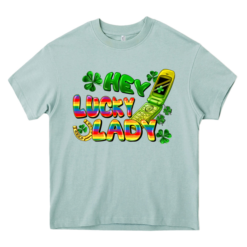 Hey Lucky Lady Flip Phone Heavy Core Tee by FaDigitalArtStudio | Teevron