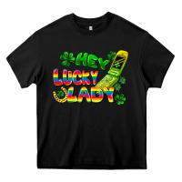 Black Hey lucky lady flip phone Heavy Core Tee - FaDigitalArtStudio