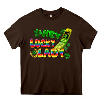 Chocolate Brown Hey lucky lady flip phone Heavy Core Tee - FaDigitalArtStudio