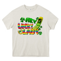 Cream Hey lucky lady flip phone Heavy Core Tee - FaDigitalArtStudio
