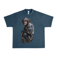Midnight Navy Chimpanzee Illustrations Urban Heavy Tee - LillyAllenDesigns