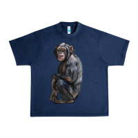 Navy Chimpanzee Illustrations Urban Heavy Tee - LillyAllenDesigns