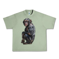 Oil Green Chimpanzee Illustrations Urban Heavy Tee - LillyAllenDesigns