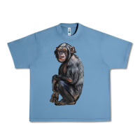 Pebble Blue Chimpanzee Illustrations Urban Heavy Tee - LillyAllenDesigns